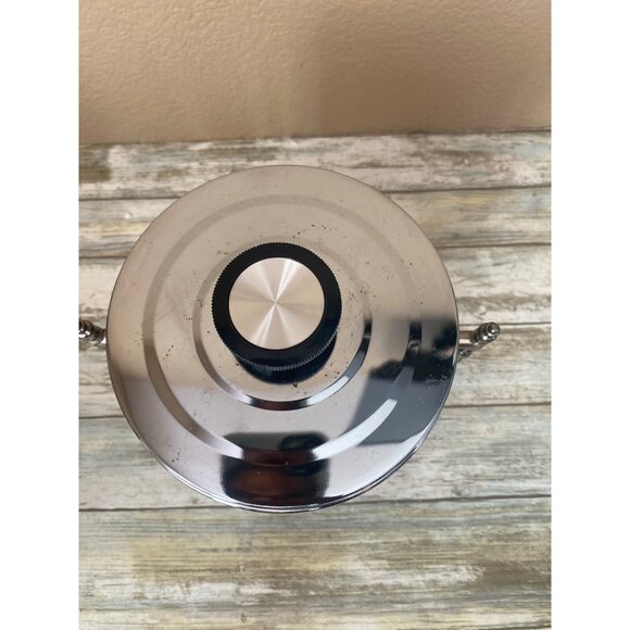 Mid Century M Taka Japan Ice Bucket Teak-Tone Woodgrain Chrome Lid Retro Barware - Picture 3 of 13